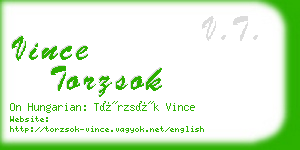 vince torzsok business card